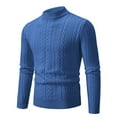 thumbnail image 1 of ameIAEA Mens Mock Neck Cable Knit Sweaters Long Sleeve Solid Color Casual Pullover Sweaters, 1 of 2