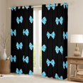 thumbnail image 2 of Castle Fairy Kawaii Blue Ribbon Bow Knot Curtains Pack of 2 (42x84 Each) for Kids Children,Cute Bowtie Curtains Blackout,Dreamy Princess Bedroom Curtains,Microfiber Bedroom Decor, 2 of 6