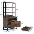 thumbnail image 3 of Tribesigns 2 Drawer File Cabinet with Lock, Letter Size Modern Filing Cabinet with Storage, Brown, 3 of 7