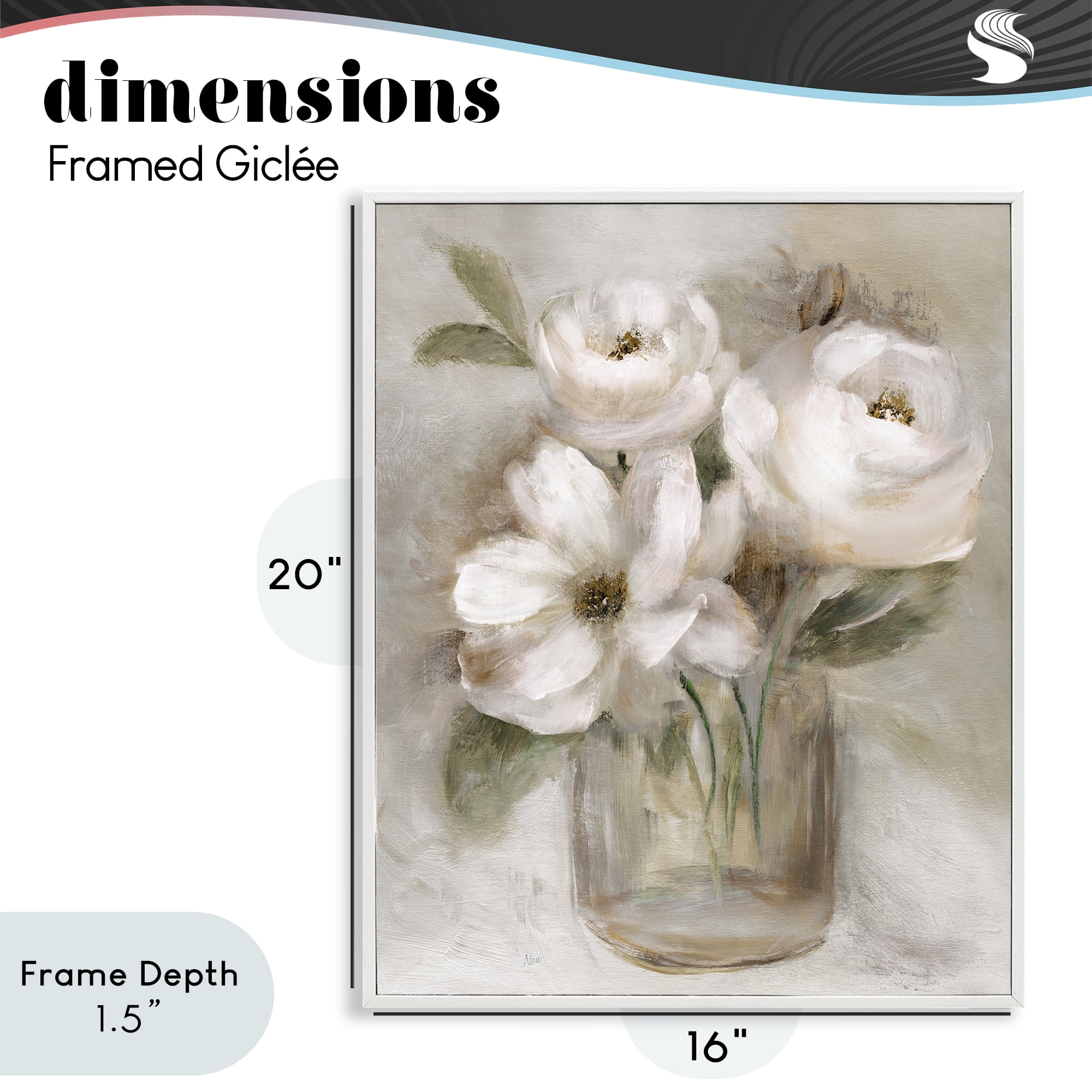 Stupell Industries Soft Brushstroke Roses White Framed Giclee Art, design by Nan