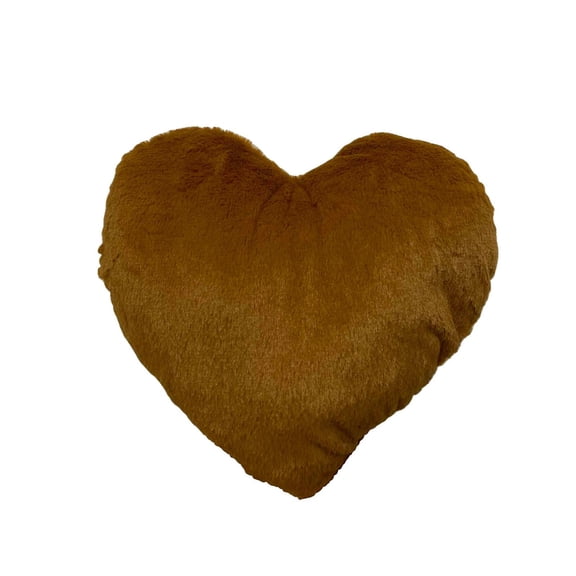 Heart Throw Pillow, Decorative Pillow, 12 In, Pillow for Couch, Decoration for Living Room, Plush Fabric, Solid Tan, 1 Pc