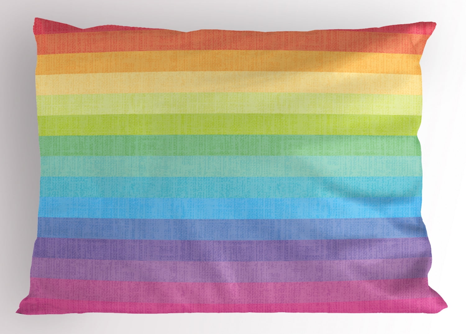 Vintage Rainbow Pillow Sham Vintage Abstract Lines with Rainbow Colors Grunge Old Fashioned Stripes, Decorative Standard Size Printed Pillowcase, 26 X 20 Inches, Multicolor, by Ambesonne
