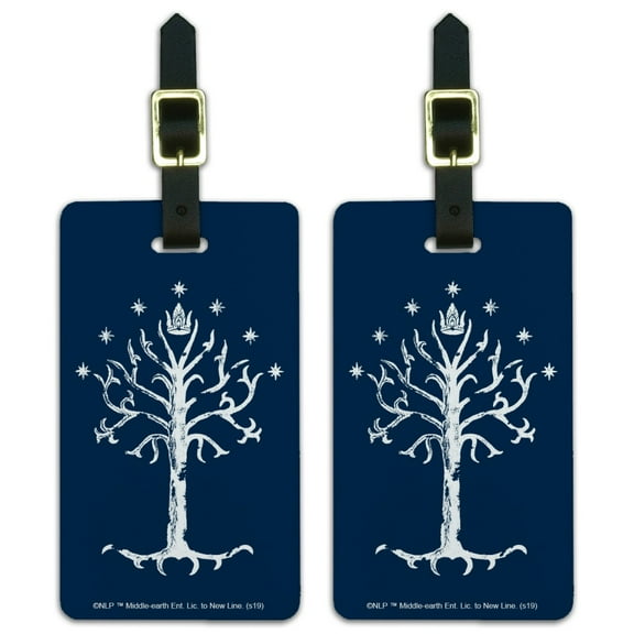 Lord of the Rings Tree of Gondor Luggage ID Tags Suitcase Carry-On Cards - Set of 2