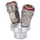 thumbnail image 4 of Conector de 2 vías, componente neumático cromado, Acoplador rápido de rosca de acero al carbono G1/4in, 4 of 13