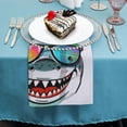 thumbnail image 4 of FANNA Premium Polyester Cloth Napkins for Hotel, Home, Banquet Tables - Decorative Washable Napkins for Party Dinner - Set of Rainbow Shark Sunglasses Pattern - Atmosphere Embellishment 6 PCS, 4 of 7