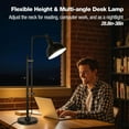 thumbnail image 5 of Industrial Adjustable Desk Lamp for Home Office, Farmhouse Table lamp, Rustic Metal Task Desk Lamp in Aged Bronze Finish, Vintage Reading Lamp for Study Room, Black, 5 of 6