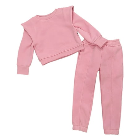 

Girls Outfits Solid Color Winter Cotton Long Sleeve Hooded Sweatshirt Kids Children Spring Summer Fashion Leisure Cute Sleepwear Streetwear Sets