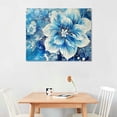 thumbnail image 2 of Nawypu Large Flower Prints Wall-Art Bedroom - Blue Floral Wall Art for Living Room - Flower Pictures Wall Decor Ready To Hang Size, 2 of 6
