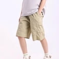 thumbnail image 3 of ATOGUTA Boy Workout Shorts Size 3T-15 Kids Athletic Basketball Shorts Casual Elastic Waist Summer Clothes with Pockets Khaki, 3 of 6