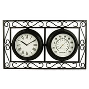 Wall-Mount Outdoor Clock and Thermometer