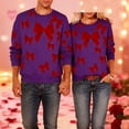 thumbnail image 2 of Erwazi Valentine's Day Sweatshirt Matching Style for Couples Print Long Sleeve Crewneck Pullover Tops, 2 of 9