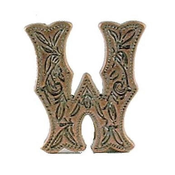 Concho Alphabet Letter W Antique Copper Plated 3/4" Tall 1339-233 by Stecksstore