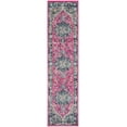 thumbnail image 2 of SAFAVIEH Madison Hildred Floral Bordered Runner Rug, Fuchsia/Aqua, 2' x 8', 2 of 7