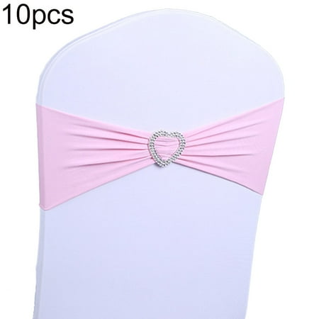 

Zchome 10Pcs Elastic Bowknot Band Party Chair Sash Cover Belt Wedding Banquet Decor
