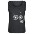 thumbnail image 3 of Women Dandelion Print Vest Round Neck Sleeveless Tank Top, 3 of 4