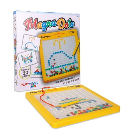 Playmags Magnetic Drawing Board for Kids - Magna Dots Doodle Board with Magnetic Pen - 12.5" Large Size with Kid Safe Magnets - Fun toy Birthday Gift