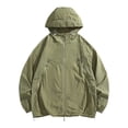 thumbnail image 1 of RXIRUCGD Men's Solid Color Ice Silk Pocket Zipper Sunscreen Clothes, Green, Size: S, 1 of 4