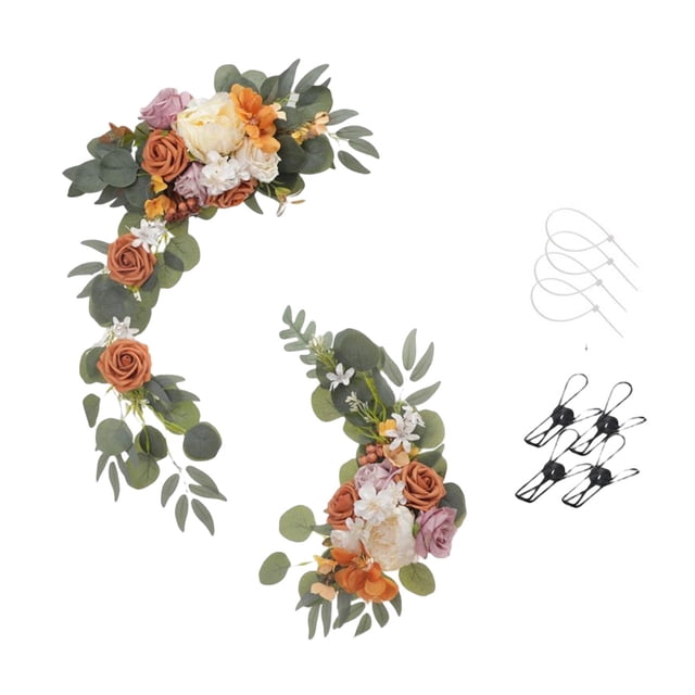 Arreglo Floral de Flores Artificiales Sunnimix Naranja Botín para Puerta Principal