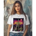 thumbnail image 3 of Cactus T Shirts for Women, Sunset Desert Crew Neck Tee Womens Tops Mountain West Short Sleeve Soft Cotton Undershirt, 3 of 6