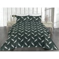 thumbnail image 2 of Ambesonne Bird Print Quilted Bedspread Set 3 Pcs, Nature Floral Branch Art, Twin, Hunter Green Ivory, 2 of 4