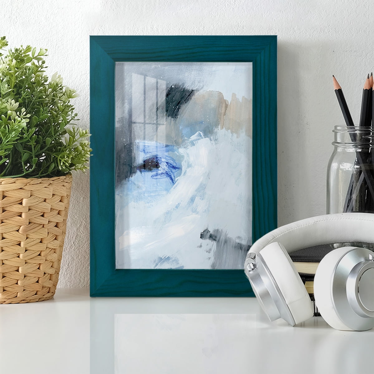 Welle I - Framed Print w/glass - Ocean Blue