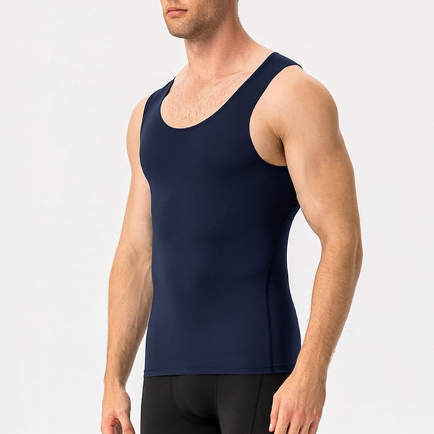 pstuiky Camisetas sin mangas para hombre, Camiseta deportiva ajustada de color liso para hombre, moderna, para tiempo libre y fitness Chaleco de hombre xxl