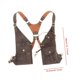 thumbnail image 5 of Bolso bandolera estilo steampunk con arnés oculto bajo el brazo para pesca. Café, 5 of 9