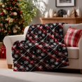 thumbnail image 2 of Christmas Flannel Blanket Throw, Black Red Buffalo Plaid Snowflake Soft Fuzzy Plush Cozy Fleece Blankets for Couch Sofa Bed Lounging, Ideal Gifts for Kids Adults Wife Self, 60x80, 2 of 6