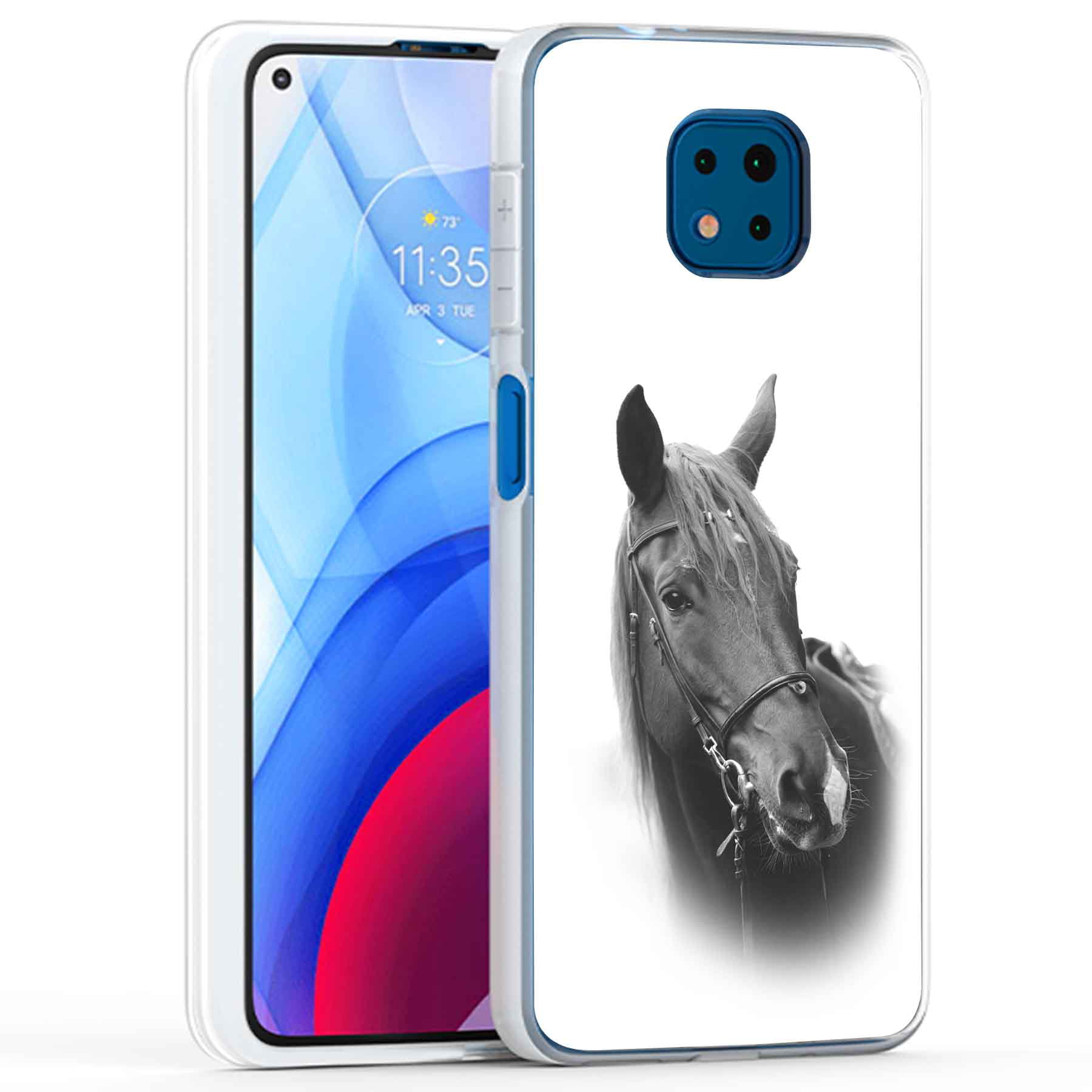 Clear Phone Case Cover Motorola Moto G Power 2021,Moto G Power,Animal Horse Theme Print,Light,Flexible,ProtectUSA