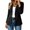 Black, variant on Suede Collared Blazer for Women Single Button Large Patch Pockets Loose Long Sleeve Casual Suit Jacket Outerwear with Shoulder Pads