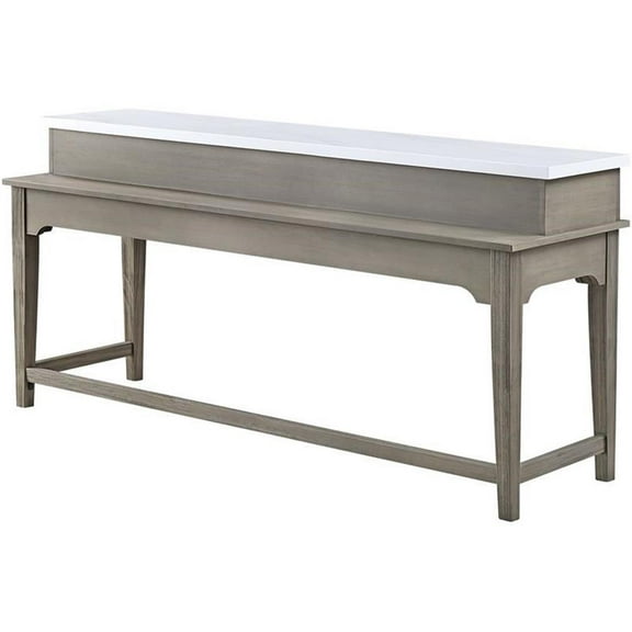 Bowery Hill Contemporary 4PC Counter Height Set in Beige Fabric and Rustic Oak