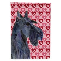Scottish Terrier Hearts Love and Valentine's Day Flag Canvas House Size