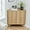Corner Cabinet Natural, variant on Fluted Floor Corner Cabinet, Small Corner Floor Cabinet with Adjustable Shelve, Freestanding Narrow Cabinet Organizer for Living Room Kitchen Bathroom, Natural