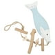 thumbnail image 3 of Decoración de peces de madera Bling Bling colgante azul claro con concha, 3 of 12