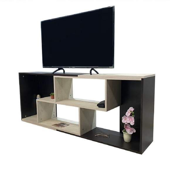 Mueble PARA TV DECOMOBIL Mesa centro de entretenimiento ENCINO POLAR/WENGUE