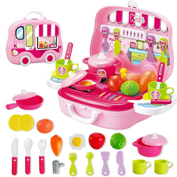 Children's Play House Toy Kitchen Tableware-Pink