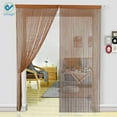 thumbnail image 2 of Deago Door String Curtain Flat Silver Ribbon Thread Fringe Window Panel Room Divider Strip Tassel for Wedding Cafe Home Décor (39"x78"), 2 of 10