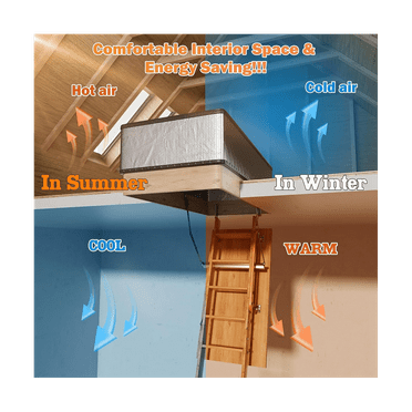 Attic Stairs Insulation Cover 25x54x11In for Pull Down Stairs, Reflective Radiant Barrier Reflects 95% of Radiant Heat