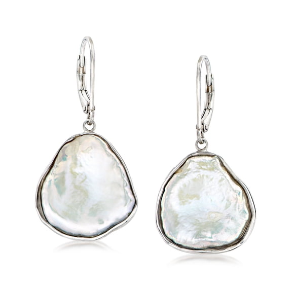 Ross-Simons 15-17mm Cultured Baroque Keshi Pearl Drop Earrings in Sterling Silver, Women's, Adult