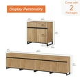 thumbnail image 3 of WAMPAT 4 in 1 Sideboard Cabinet, 126 in, Adjustable Shelves & Doors, Modern Wood Buffet Credenza, Coffee Bar Storage Unit, Fits Dining Room or Living Room, Oak, 3 of 8