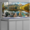 thumbnail image 4 of 60X24IN, Natural Landscape Waterfall Aquarium Background, Art Nature Photo Theme Fish Tank Background, Lake Terrarium Background with 8 EVA Double-Sided Tape, 4 of 6