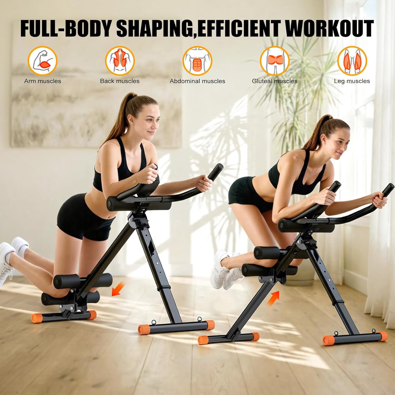 Foldable Ab Machine Trainer with Smart Display for Core Strength Workout at Home Gym