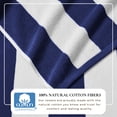 thumbnail image 3 of 100% Cotton Cabana Striped Beach & Pool Towels (4 Pack - 30" x 60", Navy), 3 of 6