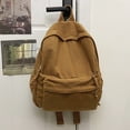 thumbnail image 2 of (Envío Por La Mitad) 8131 Mochila Lona Color Sólido para Estudiantes Universitarios Mochila para Computadora Mochila Informal (marrón), 2 of 7