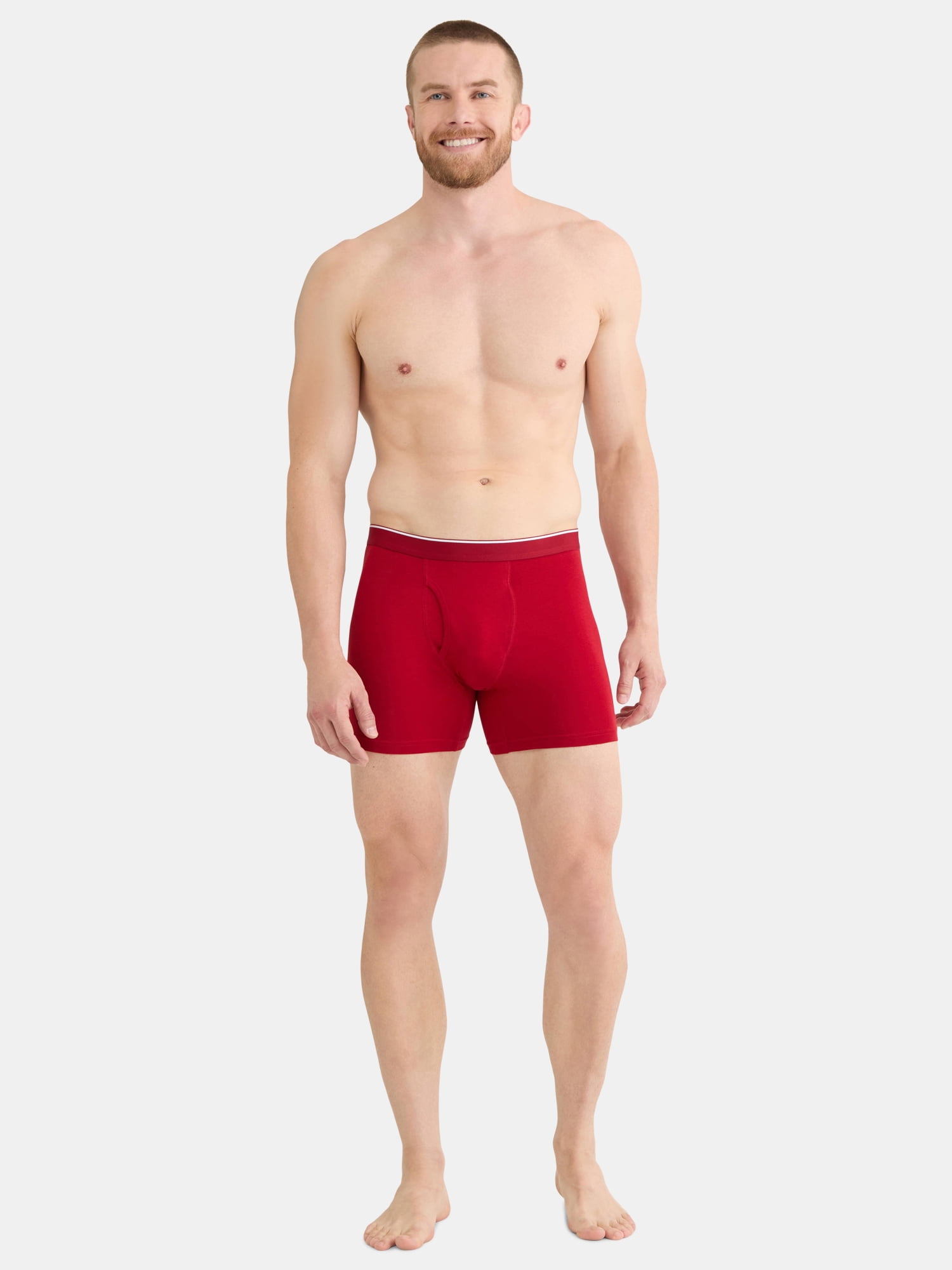 George Men's Cotton Blend Stretch Boxer Briefs, 6-Pack, Sizes S-2XL