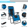 thumbnail image 4 of Lacoo Oversized Padded Zero Gravity Chair with Headrest, Blue/Black, 4 of 8
