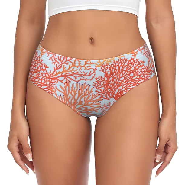 Fotbe Corals Calzones Estampados para Mujer – Ropa Interior de Algodón, Cómoda, Suave y Elástica-Large