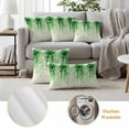 thumbnail image 6 of Fantasy Spring Plant Pillow Covers 2 Pack Watercolor Gradient Green Eucalyptus Leaf Pillowcase Waterproof Outdoor Throw Pillow Cover for Patio Garden Square Cushion 16”x16”, 6 of 9