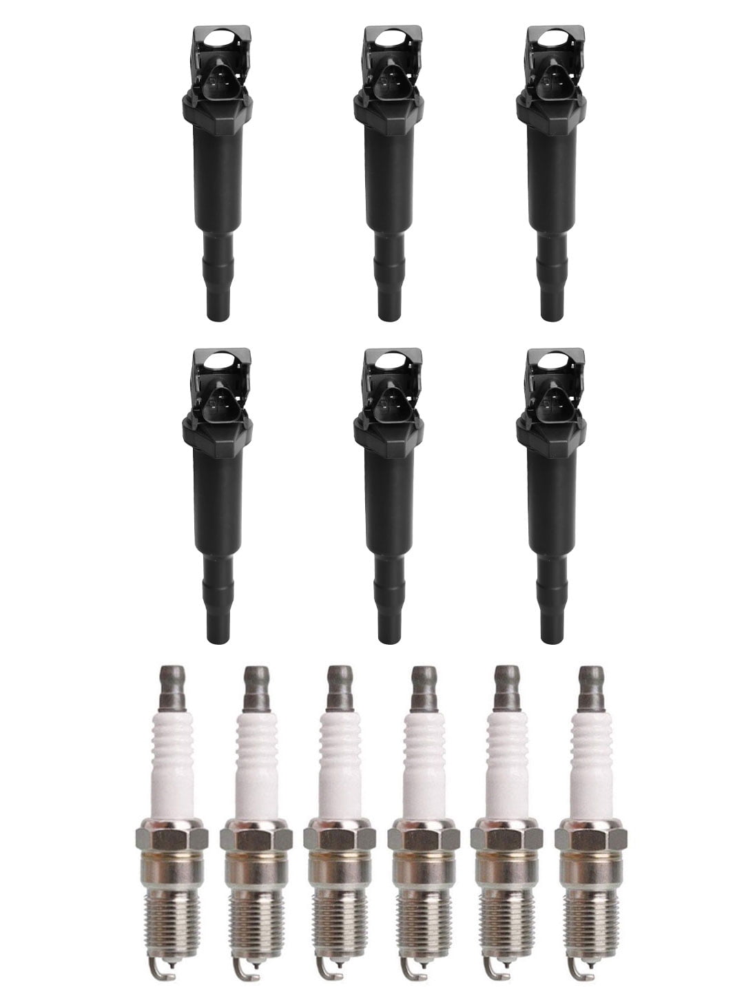 Set of 6 ISA Ignition Coils and 6 Spark Plugs Compatible with BMW 335i