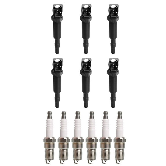 Set of 6 ISA Ignition Coils and 6 Spark Plugs Compatible with BMW 335i xDrive 2009-2013 Base Coupe 2-Door 3.0L 2979CC l6 Replacement for UF592